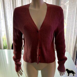 The Gap Size XL Lightweight Dark Pink Salmon Cardigan Button Down Sweater